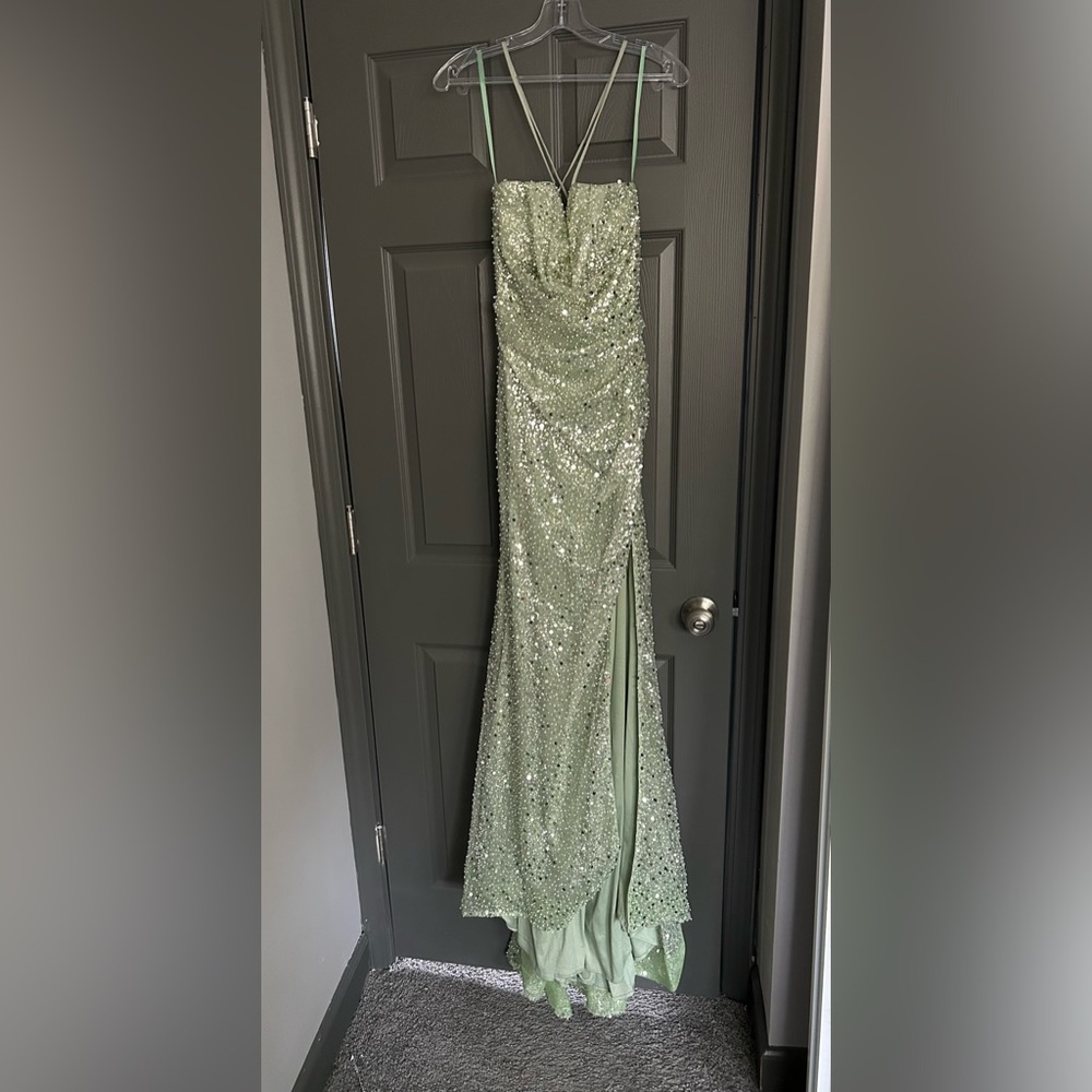 Sparkling Green Evening Gown